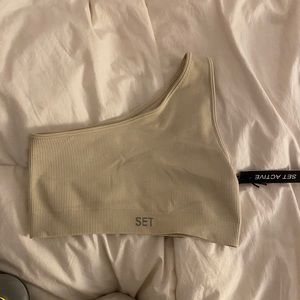 Set active new with tags one shoulder top